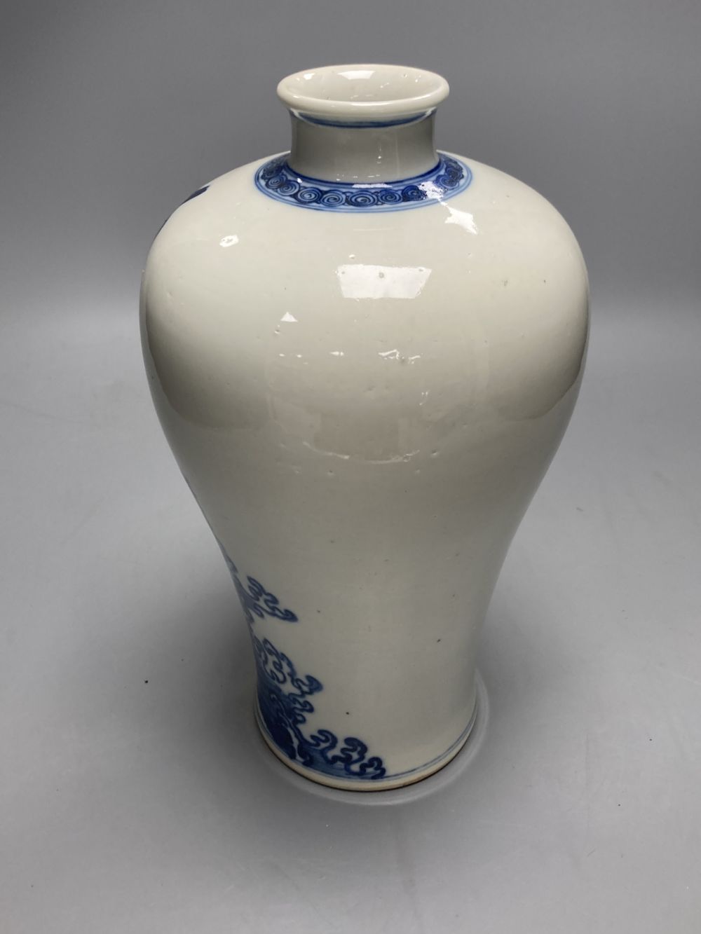 A Chinese blue and white figural vase, height 30cm